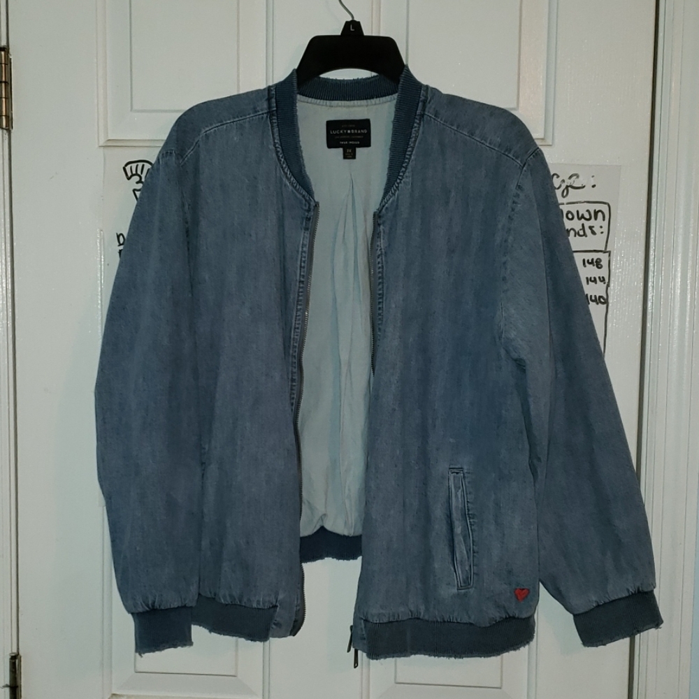 Lucky brand bomber jean jacket